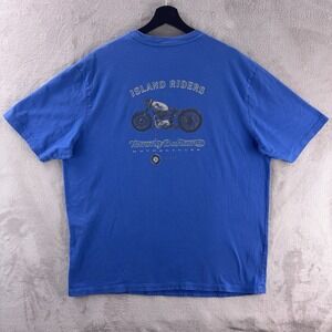 Tommy Bahama Island Riders T Shirt Mens Size XL Blue Cotton Relax Casual Graphic